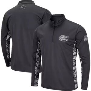 Colosseum Charcoal FL Gators Military Appreciation Digi Camo Quarter-Zip Jacket